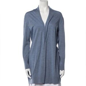 Akris Punto Long Cardigan | Soft Wool Needs to be steamed:) Sz 10 | Pale Blue